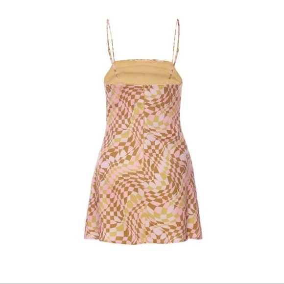 NWOT AFRM Doss Dress in Blush Checkered, Pink and Green Size XS - Picture 7 of 13